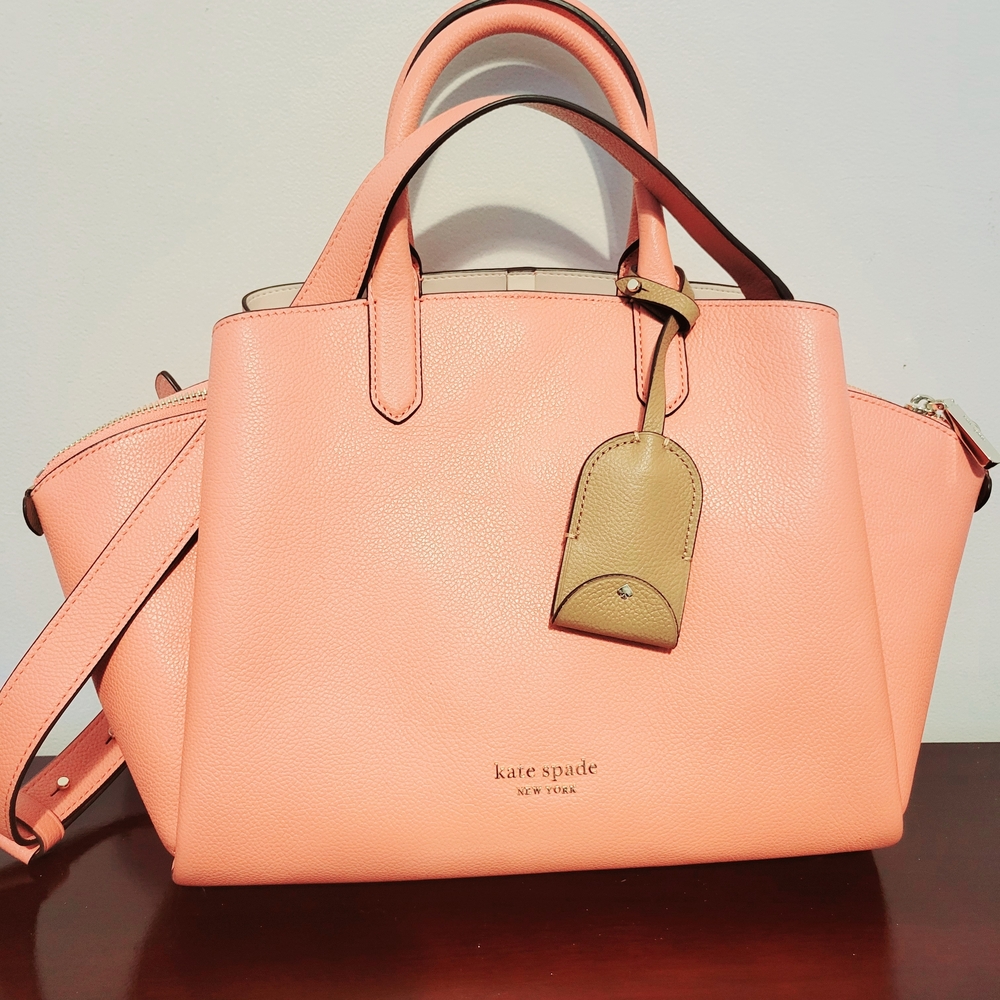 Kate Spade Avenue Medium Crossbody Leather Satchel Garden Rose